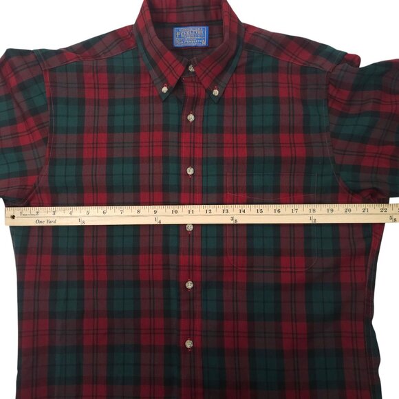 Sir Pendleton Tartan Plaid Shirt READ Mens M Vintage 70s Virgin Wool USA Made - Picture 9 of 16